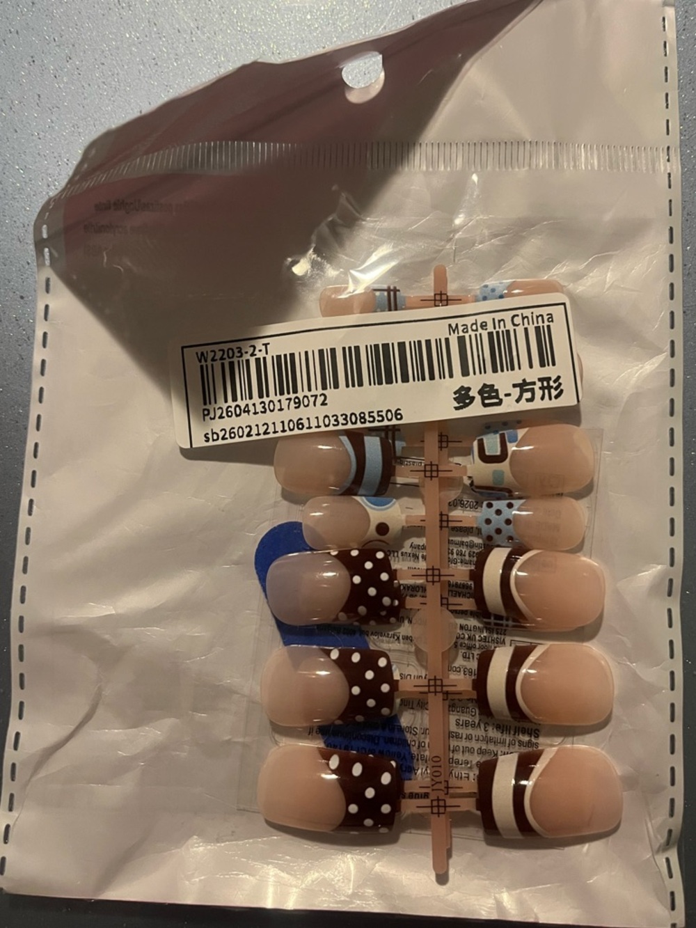 Y2K Swirls & Circles Square Nails NWT - Picture 3 of 3